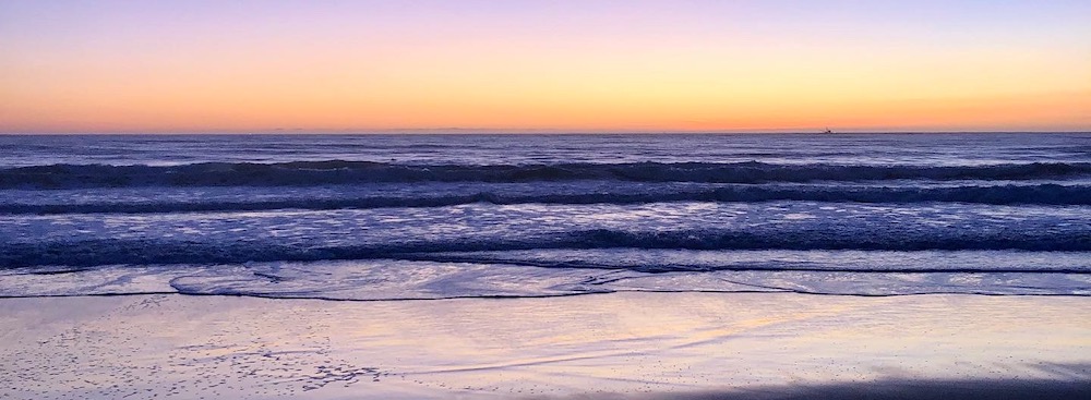 sunset on a beach in California