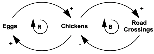 chicken-and-egg-road-crossings feedback loop